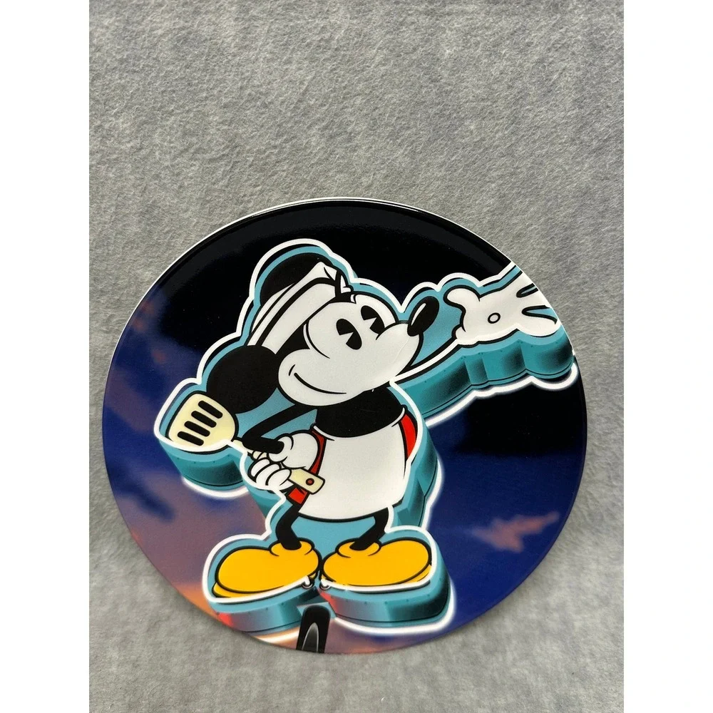 Disney Parks Mickey‎ Mouse Plate Yellow Blue Chef Mickey Spatula Souvenir